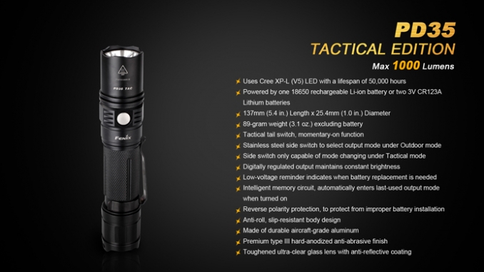 Fenix Flashlight PD35 Tactical LED