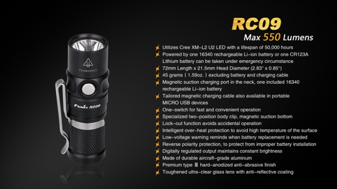 Fenix Flashlight RC09 LED