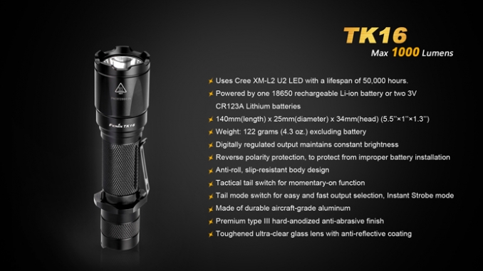 Fenix Flashlight TK16 LED