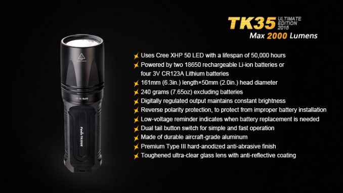 Fenix Flashlight TK35 Ultimate Edition 2015 LED