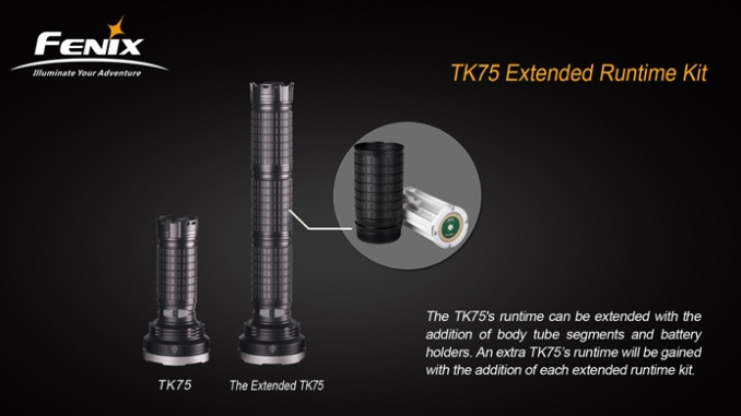 Fenix Flashlight TK75 Extended Runtime Kit