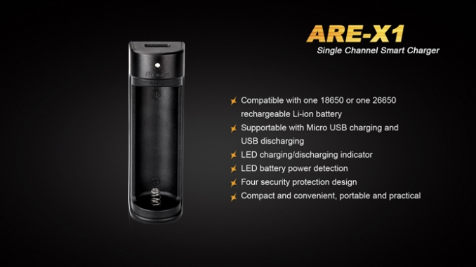 Fenix Accessory Battery Charger for 18650 ARE-X1