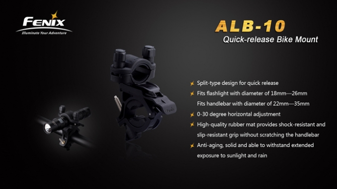 Fenix Accessory Bike Flashlight Mount ALB10