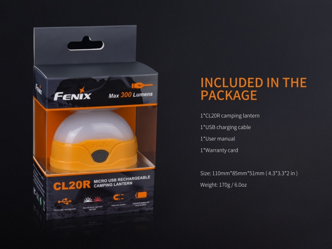 Fenix Light Flashlight CL20R LED Yellow