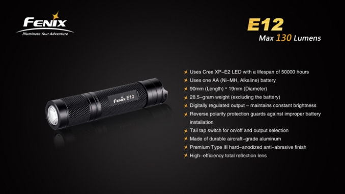 Fenix Light Flashlight E12 LED