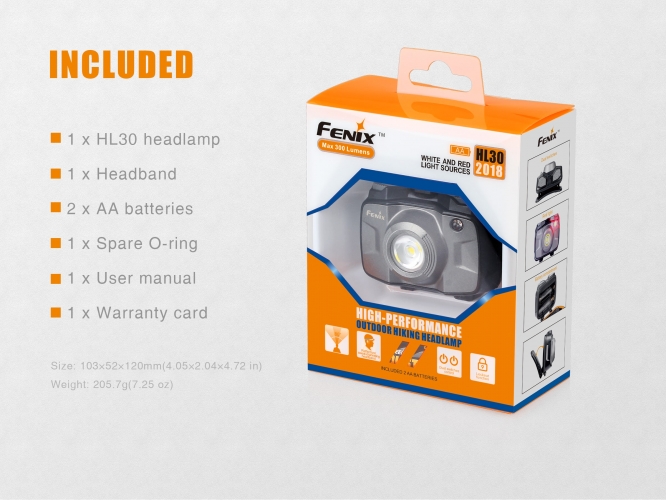 Fenix Light Headlight HL30 LED 2018 Grey