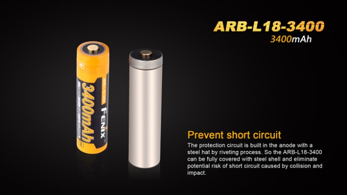 Fenix Light Rechargeable 18650 ARB-L18 3400mAh