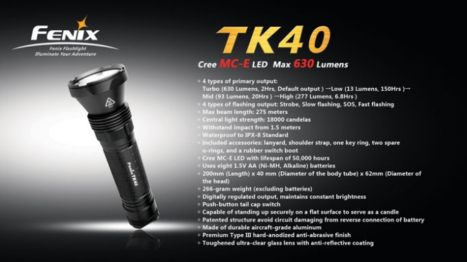 Fenix Elemlámpa TK40