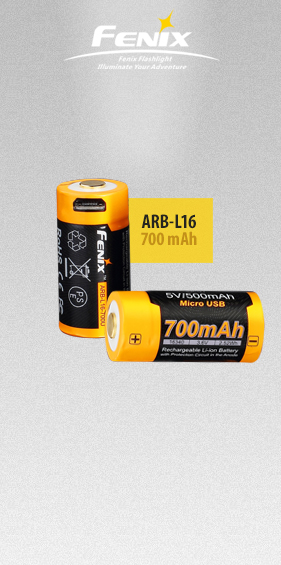 Fenix Light Rechargeable 16340 ARB-L16 700mAh USB